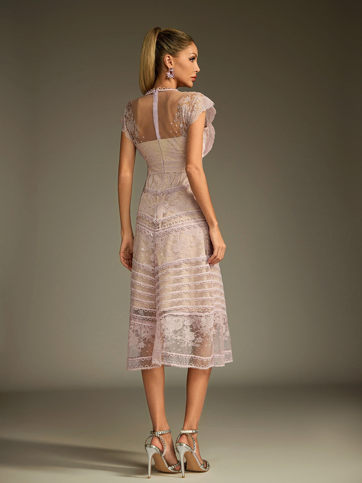 Lucifer Lace Embroidered Midi Dress