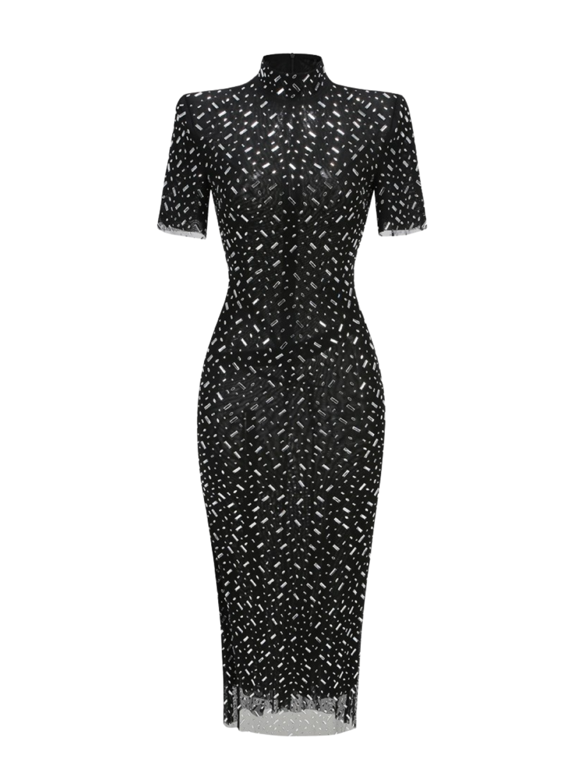 Osric Short Sleeve Diamond Mesh Dress